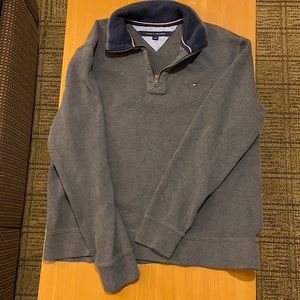 Mens Tommy Hilfiger grey quarter zip jacket